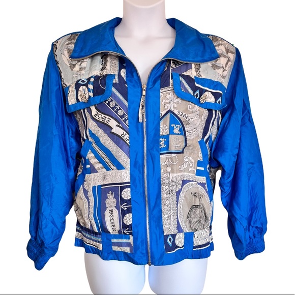 Vintage Jackets & Coats Vintage Nautical Print Novelty Bomber